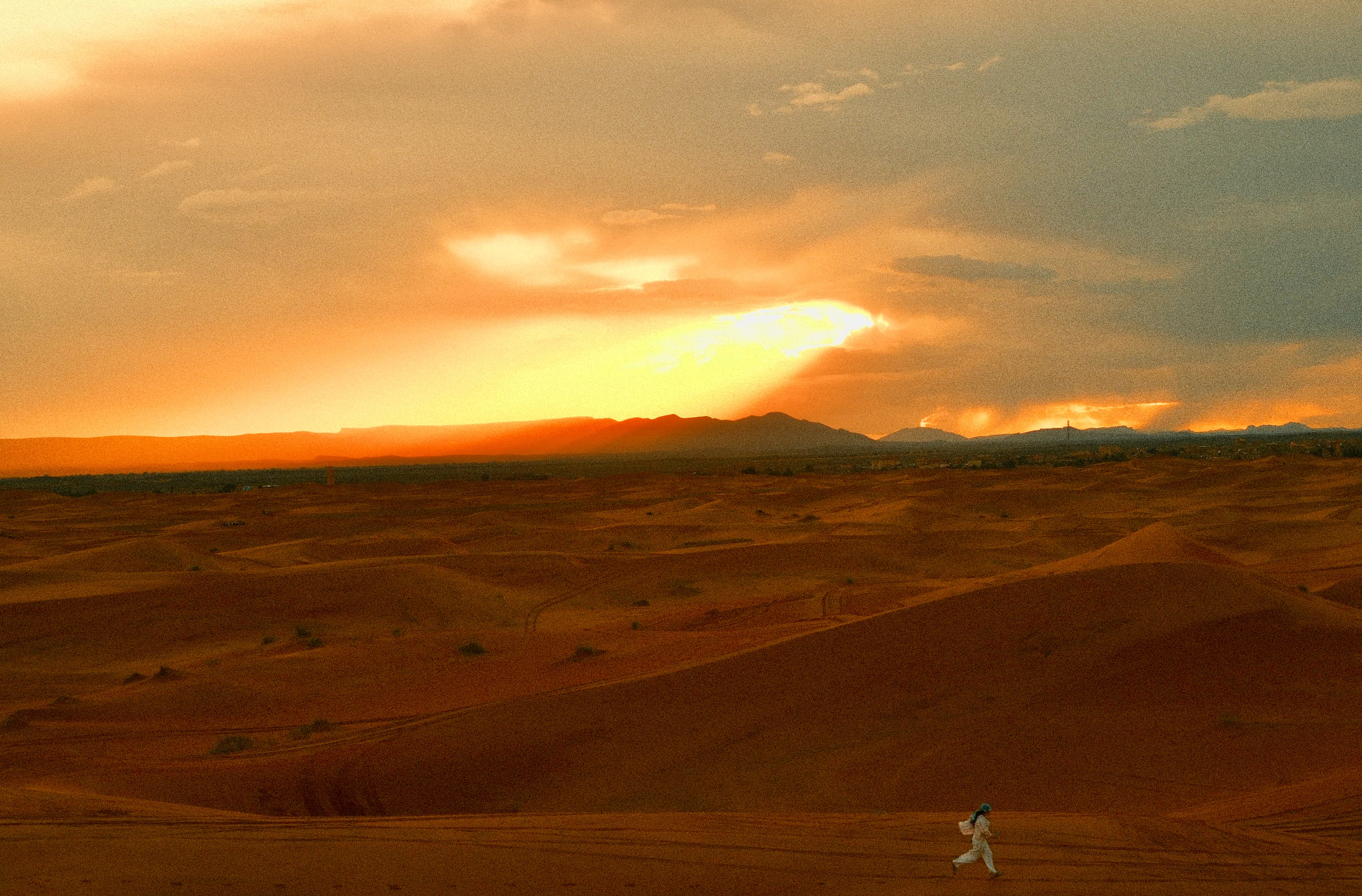 Desert dunes at sunset