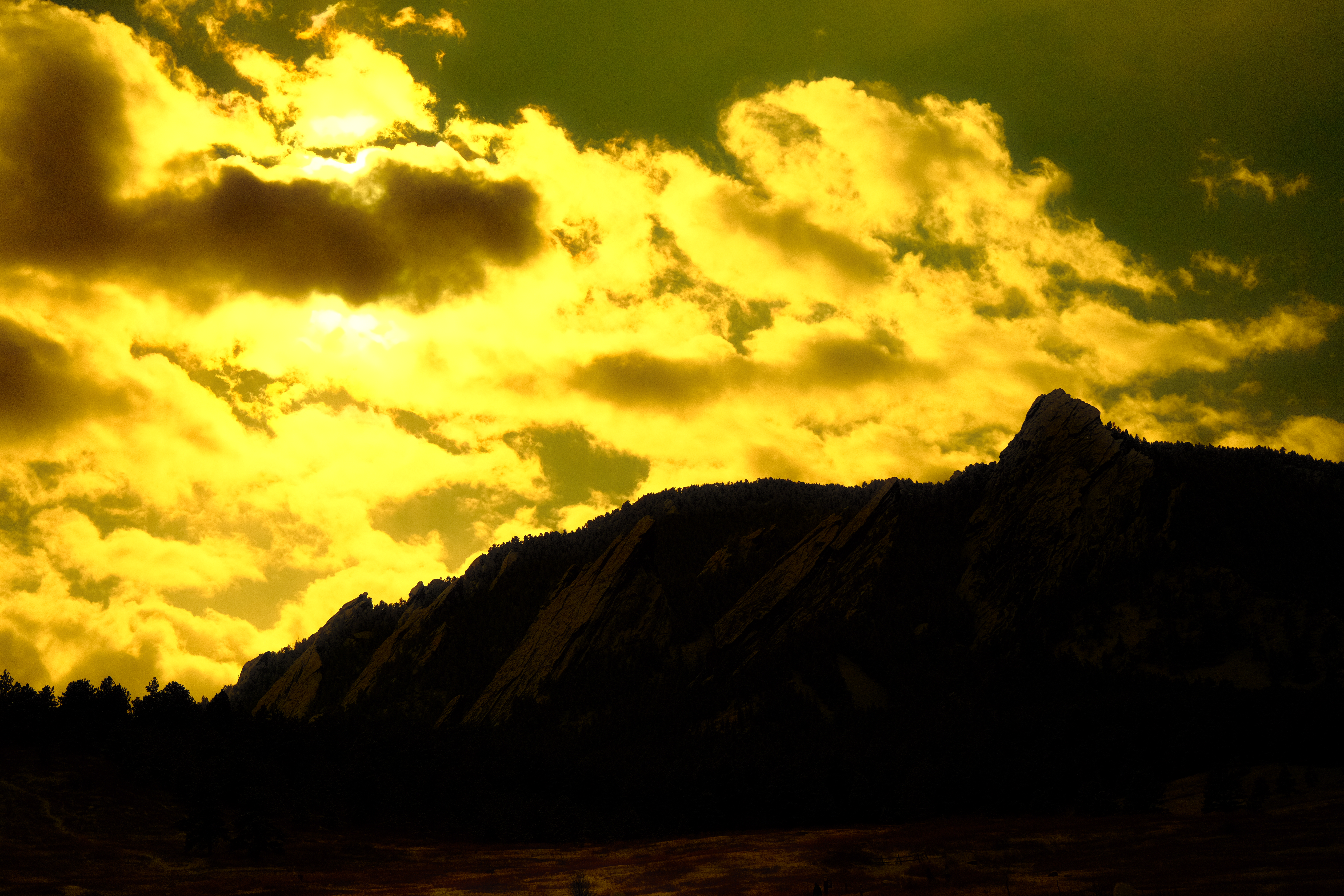 Flatirons silhouette, Boulder